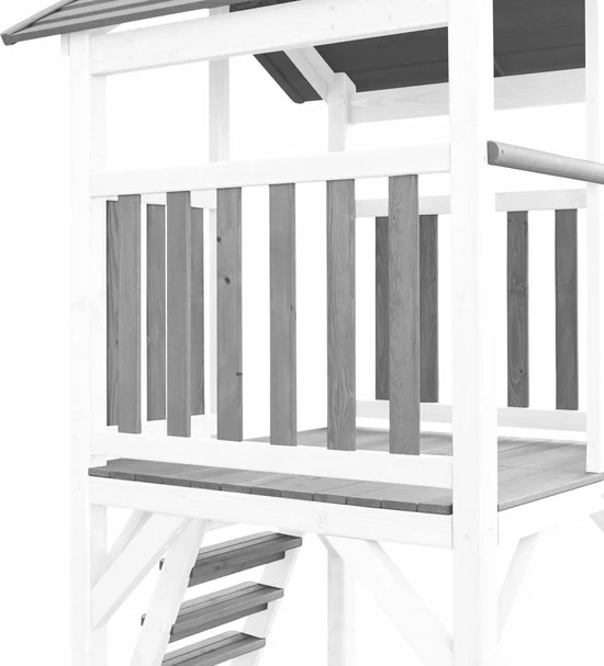 AXI Beach Tower Speeltoestel In Grijs/Wit - Speeltoren Met Zandbak En Witte Glijbaan - FSC Hout - Speelhuis Op Palen Voor De Tuin 5 AXI Beach Tower Speeltoestel In Grijs/Wit - Speeltoren Met Zandbak En Witte Glijbaan - FSC Hout - Speelhuis Op Palen Voor De Tuin - Afbeelding 5