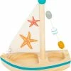 Small Foot Company Small Foot Zeilbootje Zeester Junior 17 X 8,5 Cm Hout/textiel