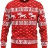 JAP Christmas JAP Foute Kersttrui - Hipster Rendier Met Motieven - Kerst - Dames En Heren - Kerstcadeau - XXL - Rood