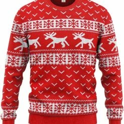 JAP Christmas JAP Foute Kersttrui - Hipster Rendier Met Motieven - Kerst - Dames En Heren - Kerstcadeau - XXL - Rood