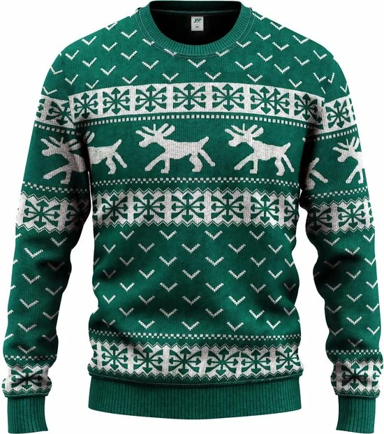 JAP Christmas JAP Foute Kersttrui - Hipster Rendier Met Motieven - Kerst - Dames En Heren - Kerstcadeau - S - Groen 1 JAP Christmas JAP Foute Kersttrui - Hipster Rendier Met Motieven - Kerst - Dames En Heren - Kerstcadeau - S - Groen