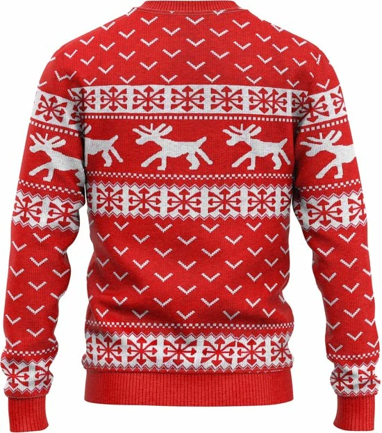 JAP Christmas JAP Foute Kersttrui - Hipster Rendier Met Motieven - Kerst - Dames En Heren - Kerstcadeau - M - Rood 3 JAP Christmas JAP Foute Kersttrui - Hipster Rendier Met Motieven - Kerst - Dames En Heren - Kerstcadeau - M - Rood - Afbeelding 3