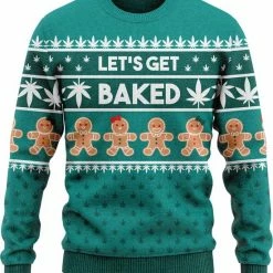JAP Christmas JAP Foute Kersttrui - Let's Get Baked - Kerstcadeau Volwassenen - Dames En Heren - Kerst - 3XL - Groen