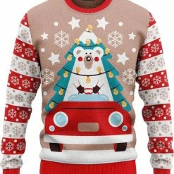 JAP Christmas JAP Foute Kersttrui - Driving Home For Christmas - Kerstcadeau Volwassenen - Dames En Heren - Kerst - L - Rood