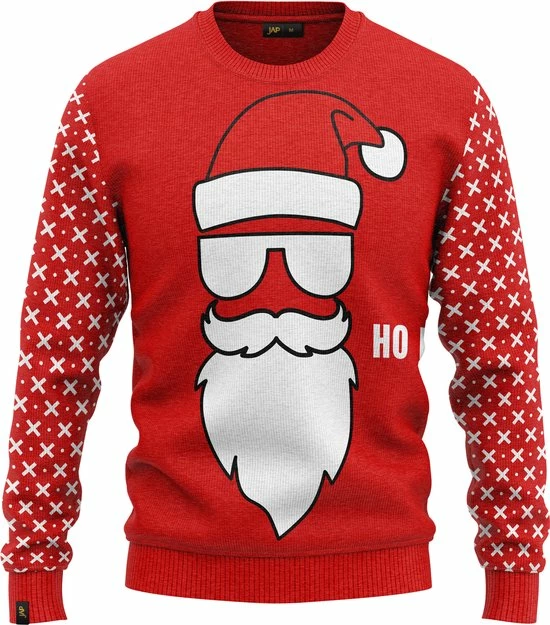 JAP Christmas JAP Foute Kersttrui - Santa Ho Ho Ho - Kerstcadeau Volwassenen - Dames En Heren - Kerst - 4XL - Rood 1 JAP Christmas JAP Foute Kersttrui - Santa Ho Ho Ho - Kerstcadeau Volwassenen - Dames En Heren - Kerst - 4XL - Rood
