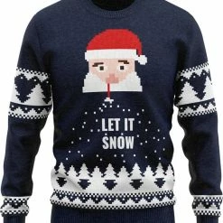 JAP Christmas JAP Foute Kersttrui - Santa Let It Snow - Kerstcadeau Volwassenen - Dames En Heren - Kerst - 3XL - Blauw