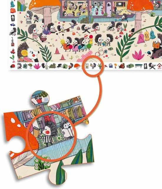 Djeco - Puzzel - Egelschool - 35 Stukjes 5 Djeco - Puzzel - Egelschool - 35 Stukjes - Afbeelding 5