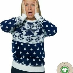 Jule Sweaters Foute Kersttrui Dames & Heren - Christmas Sweater "Klassiek Blauw" - 100% Biologisch Katoen - Kerst Trui Mannen & Vrouwen Maat S -Duurzamer-speelgoed Winkel 550x647 10