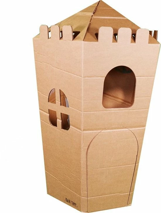 Kartonnen Speel Kasteel - Speelhuisje - Sinterklaas Cadeau - Hobbykarton - KarTent 3 Kartonnen Speel Kasteel - Speelhuisje - Sinterklaas Cadeau - Hobbykarton - KarTent - Afbeelding 3