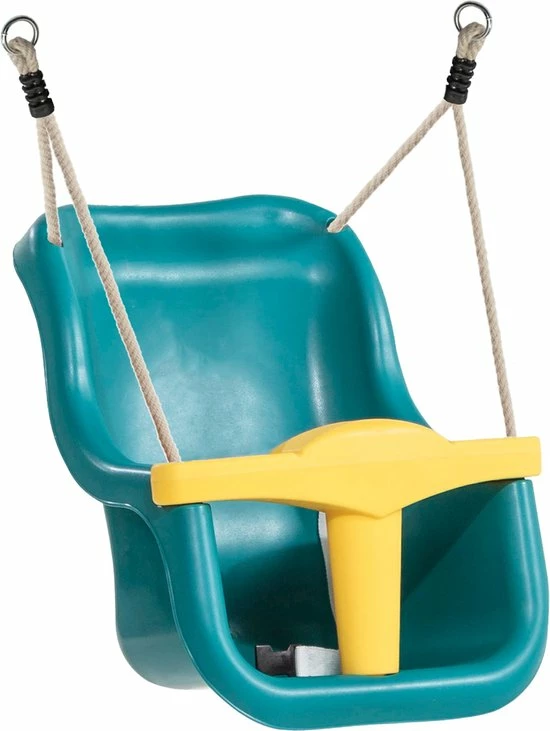 AXI Baby Schommel In Grijs/Wit Met Zitje In Blauw/Geel - FSC Hout - Babyschommel Voor Kindjes Van 9-36 Maanden - Met 4 Grondankers 5 AXI Baby Schommel In Grijs/Wit Met Zitje In Blauw/Geel - FSC Hout - Babyschommel Voor Kindjes Van 9-36 Maanden - Met 4 Grondankers - Afbeelding 5