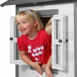 AXI Beach Lodge XL Speelhuis In Wit - Met Verdieping En Witte Glijbaan - Speelhuisje Voor De Tuin / Buiten - FSC Hout - Speeltoestel Voor Kinderen -Duurzamer-speelgoed Winkel 550x734