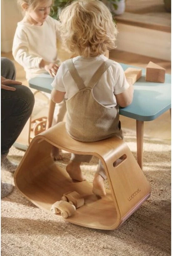 Wobbel Up Baby Muis - Houten Balans Zitje Met Lichtgrijs Persvilt - Zithoogte 32.5 Cm 5 Wobbel Up Baby Muis - Houten Balans Zitje Met Lichtgrijs Persvilt - Zithoogte 32.5 Cm - Afbeelding 5