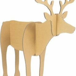 Set Van 2 Kartonnen Rendieren Voor Arrenslee - Kerstdecoratie - Cadeau Van Duurzaam Karton - Hobbykarton - KarTent